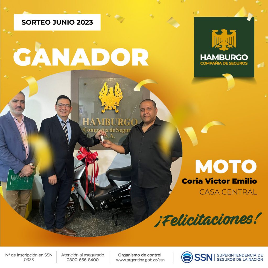 Entrega de Moto 0KM correspondiente al sorteo Junio 2023