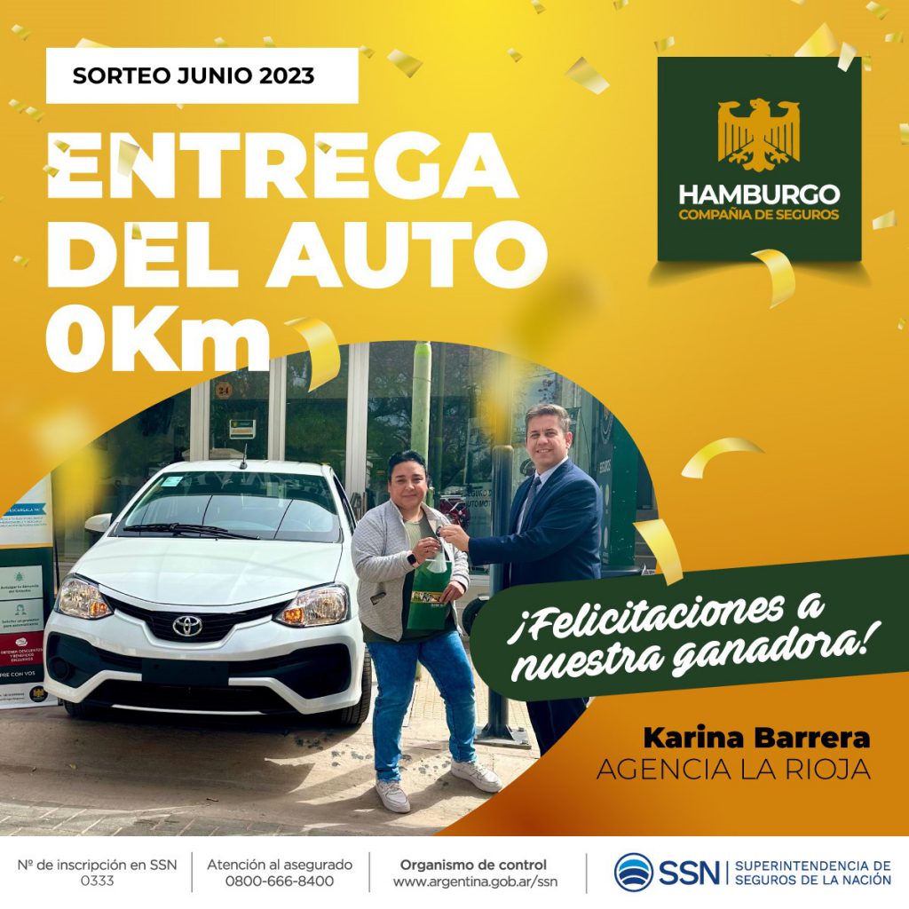 Entrega del Auto 0 Km en Agencia La Rioja, correspondiente al sorteo de Junio 2023!