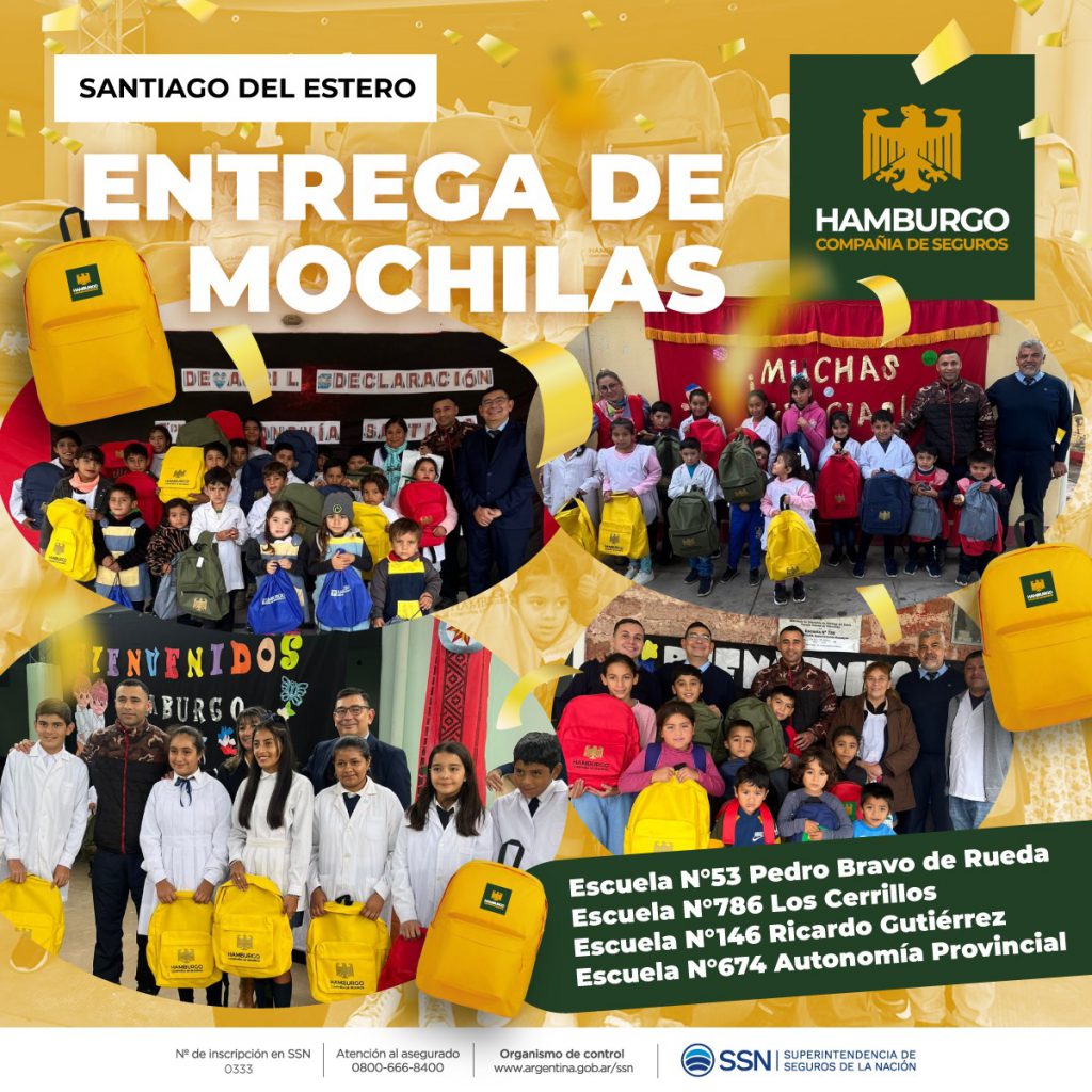Entrega de mochilas en escuelas del Interior de la Provincia de Santiago del Estero