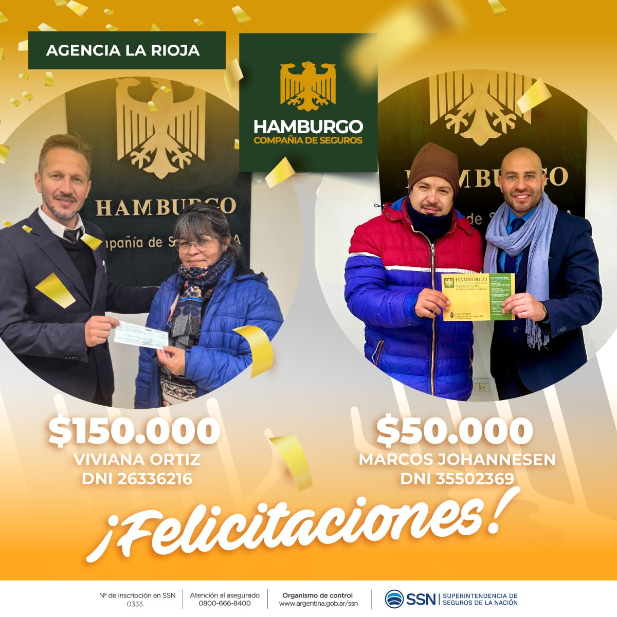 Entrega de premios en efectivo en Agencia La Rioja!